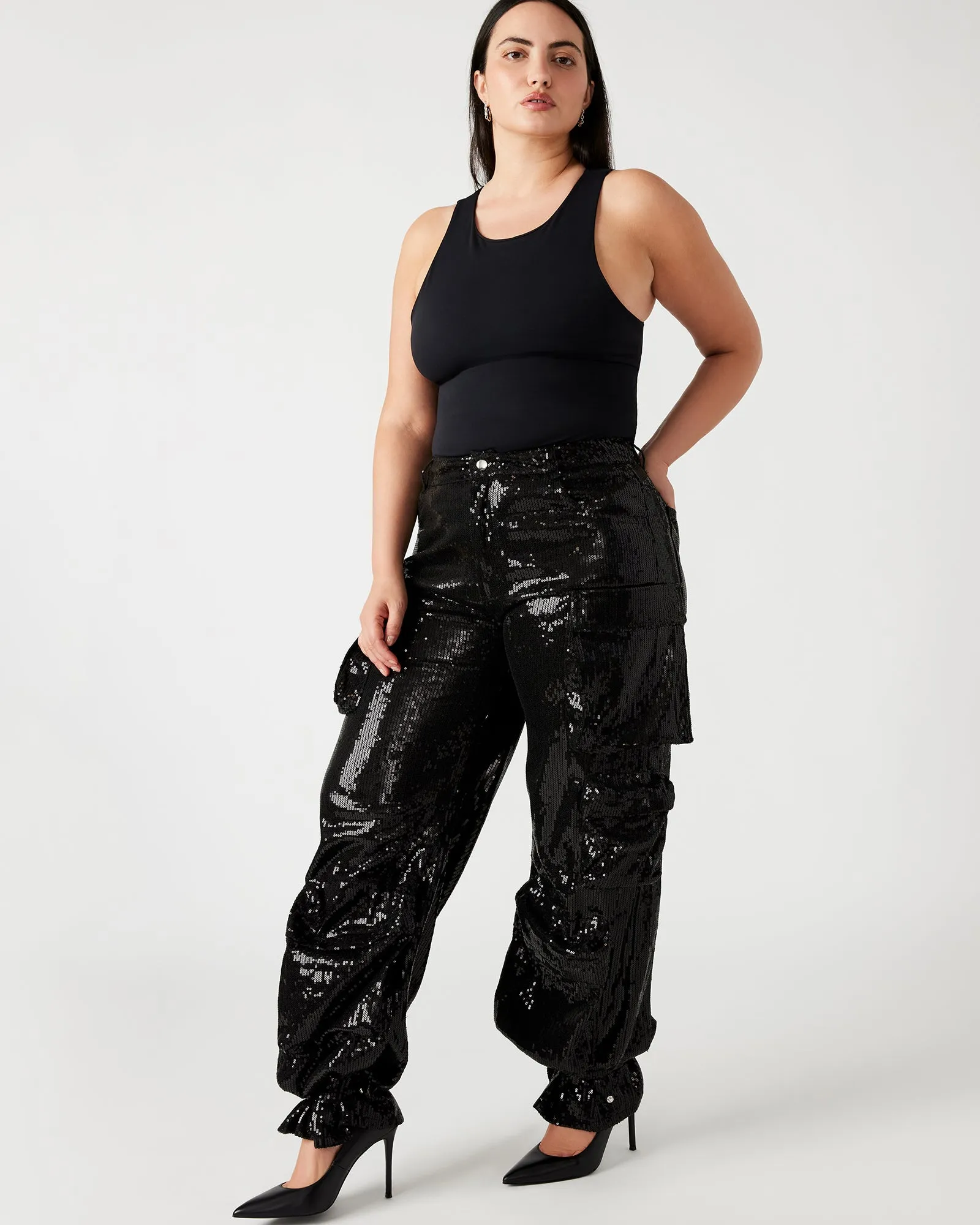 DUO SEQUIN PANT BLACK sold by Steve Madden product image thumbnail 2