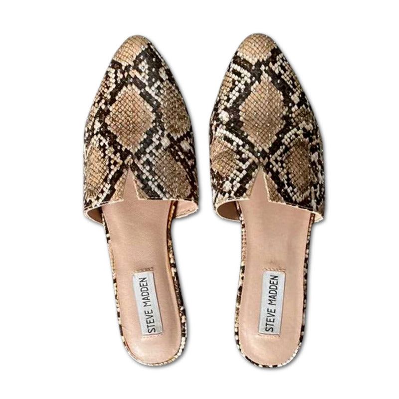 SNAKESKIN EMBOSSED STUDDED MULE - SM REBOOTED sold by Steve Madden