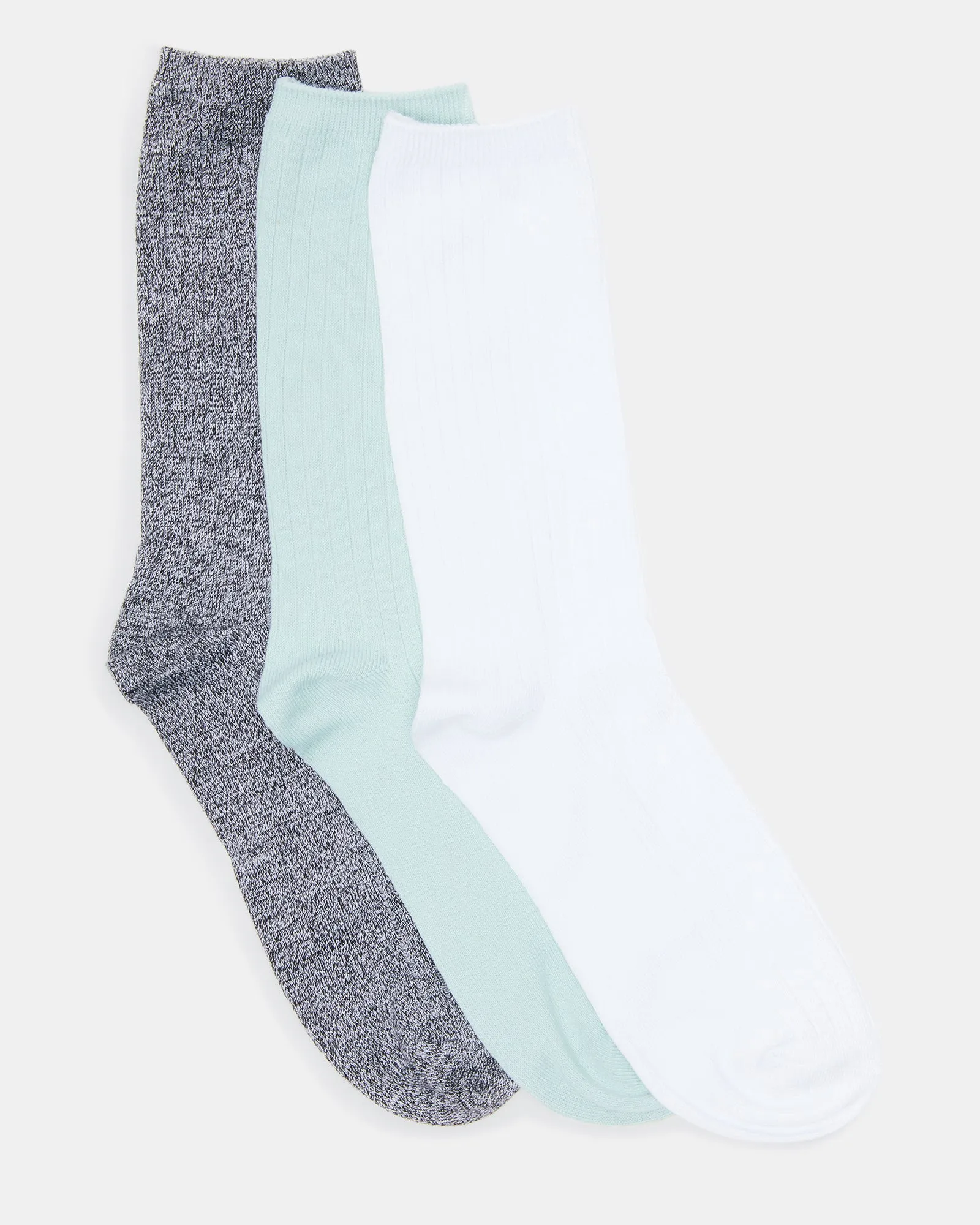 STRIPED RIBBED CREW SOCKS BLACK MULTI sold by Steve Madden