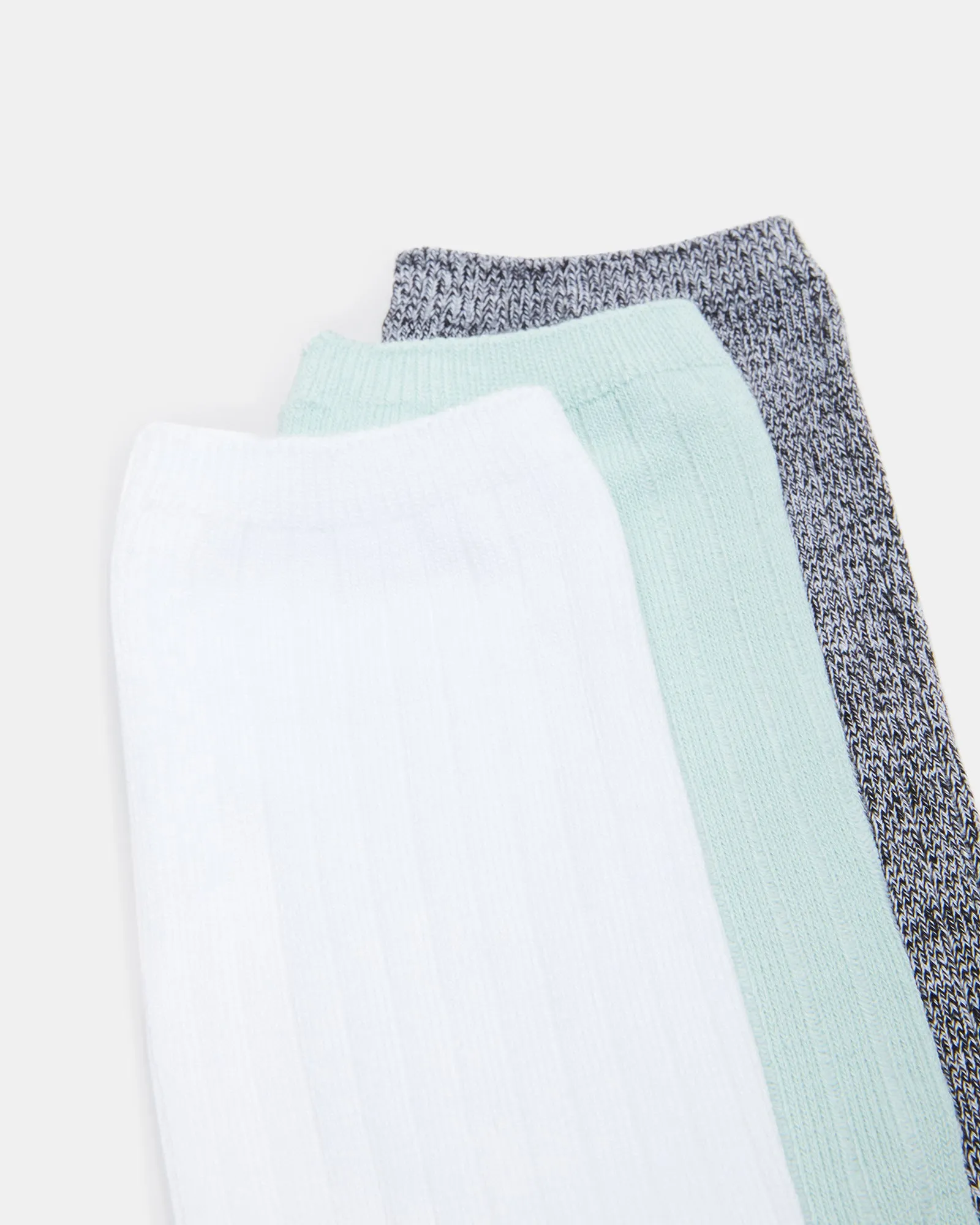 STRIPED RIBBED CREW SOCKS BLACK MULTI sold by Steve Madden product image thumbnail 3