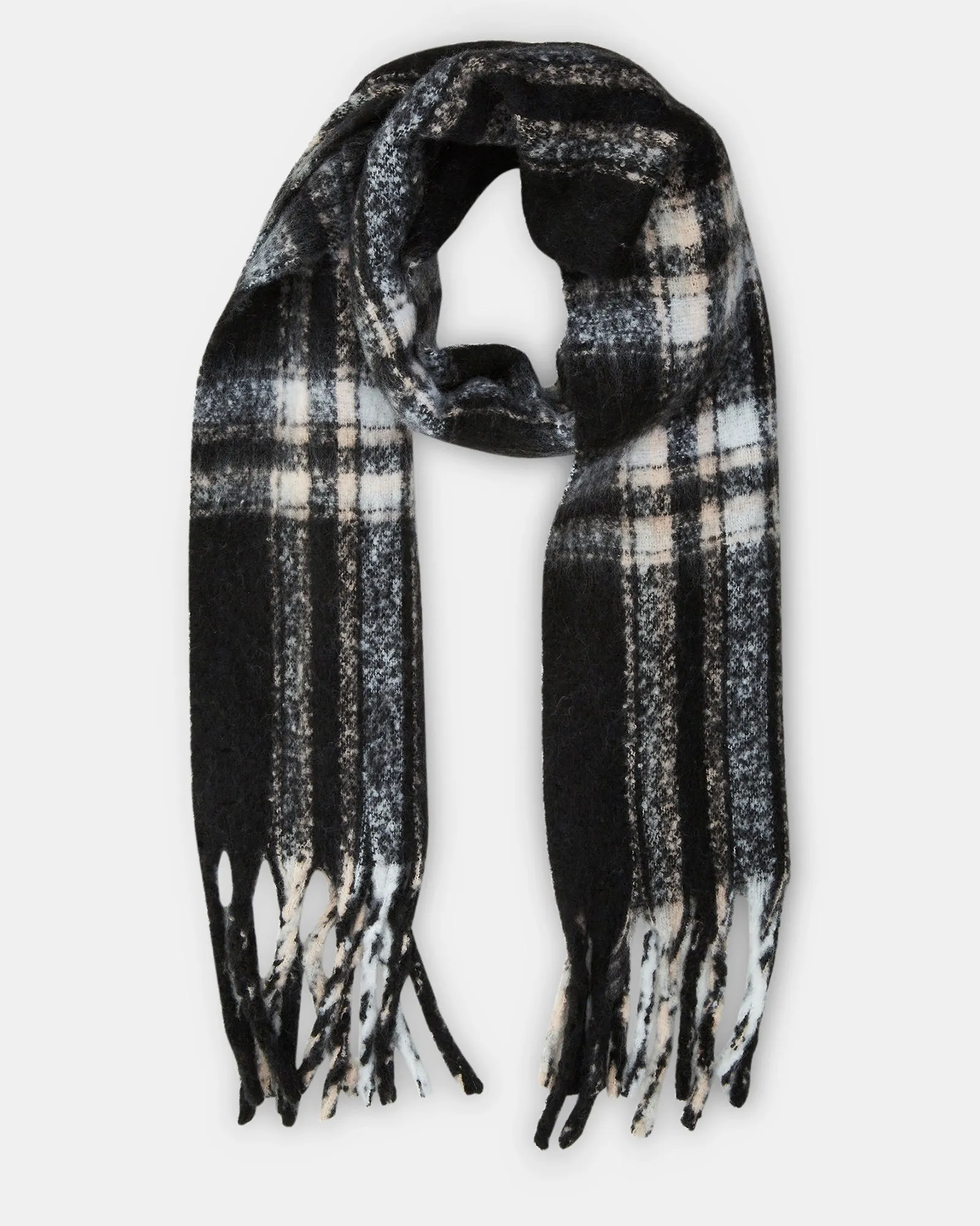 CLASSIC PLAID SCARF BLACK sold by Steve Madden