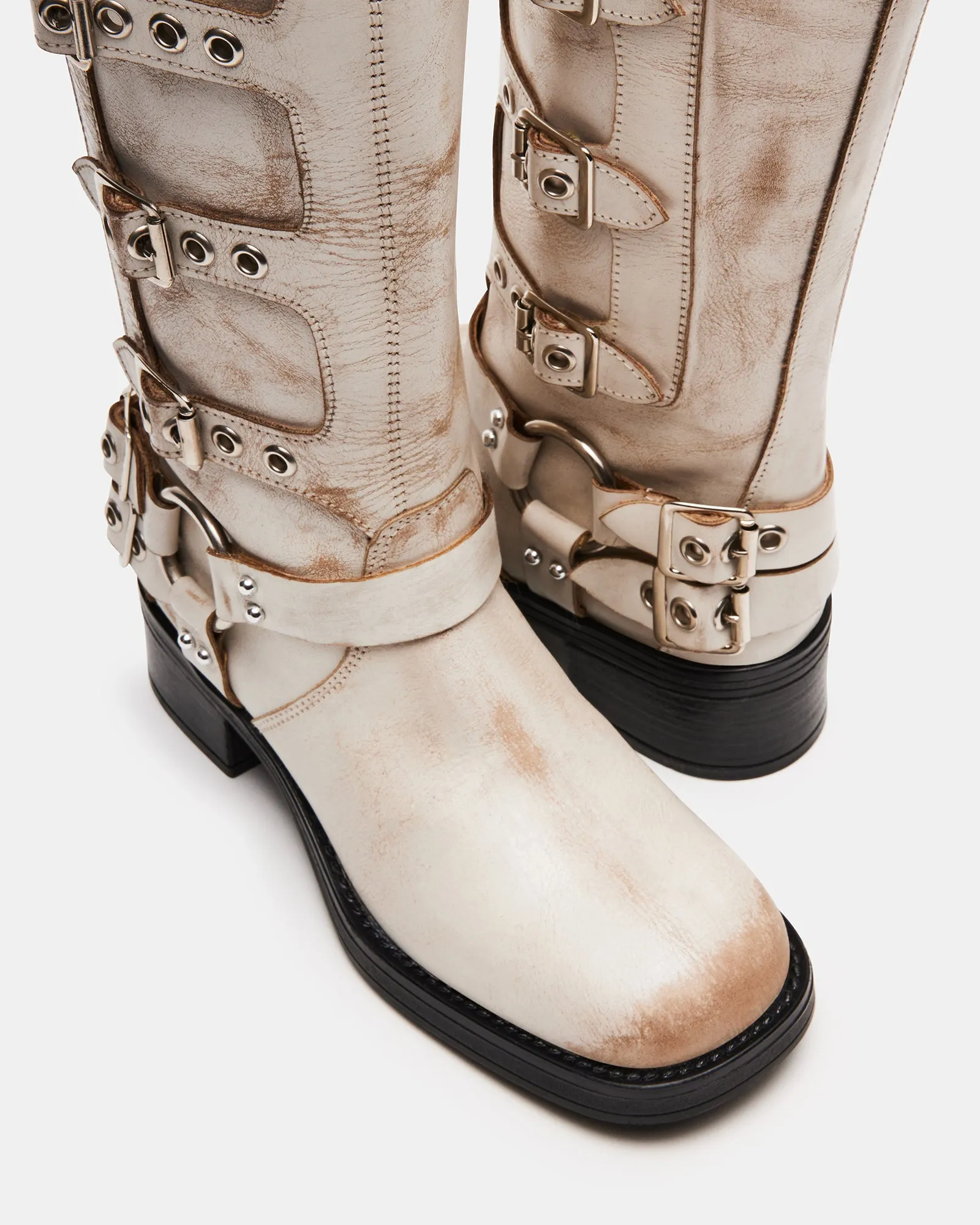 【Steve Madden】お洒落が決まる☆ ROCKYY ベルト ニーブーツ Amazon.com | Steve Madden Women's Rocky Knee High Boot