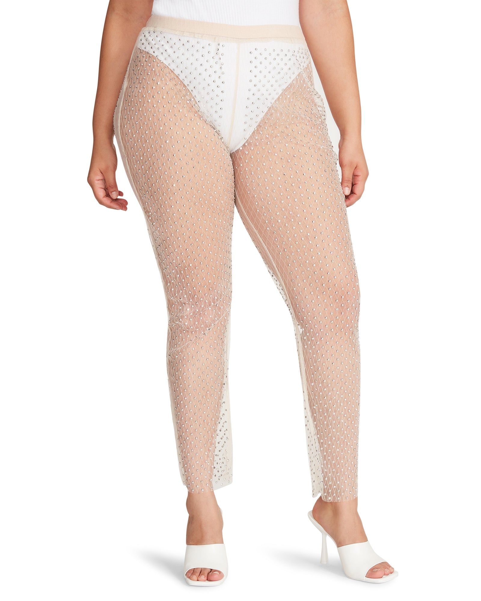 MESH RHINESTONE PANTS IVORY sold by Steve Madden product image thumbnail 3