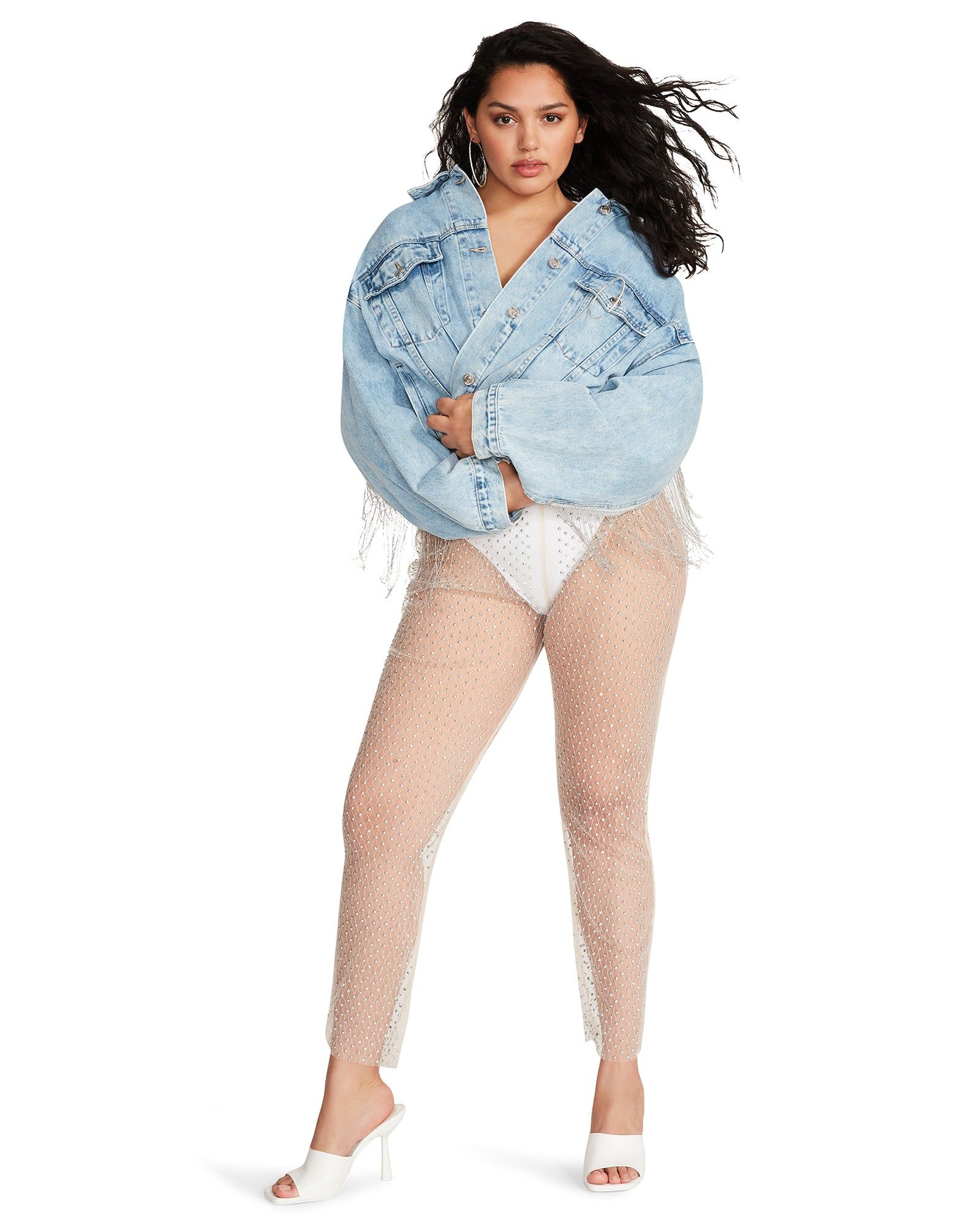 MESH RHINESTONE PANTS IVORY sold by Steve Madden product image thumbnail 2