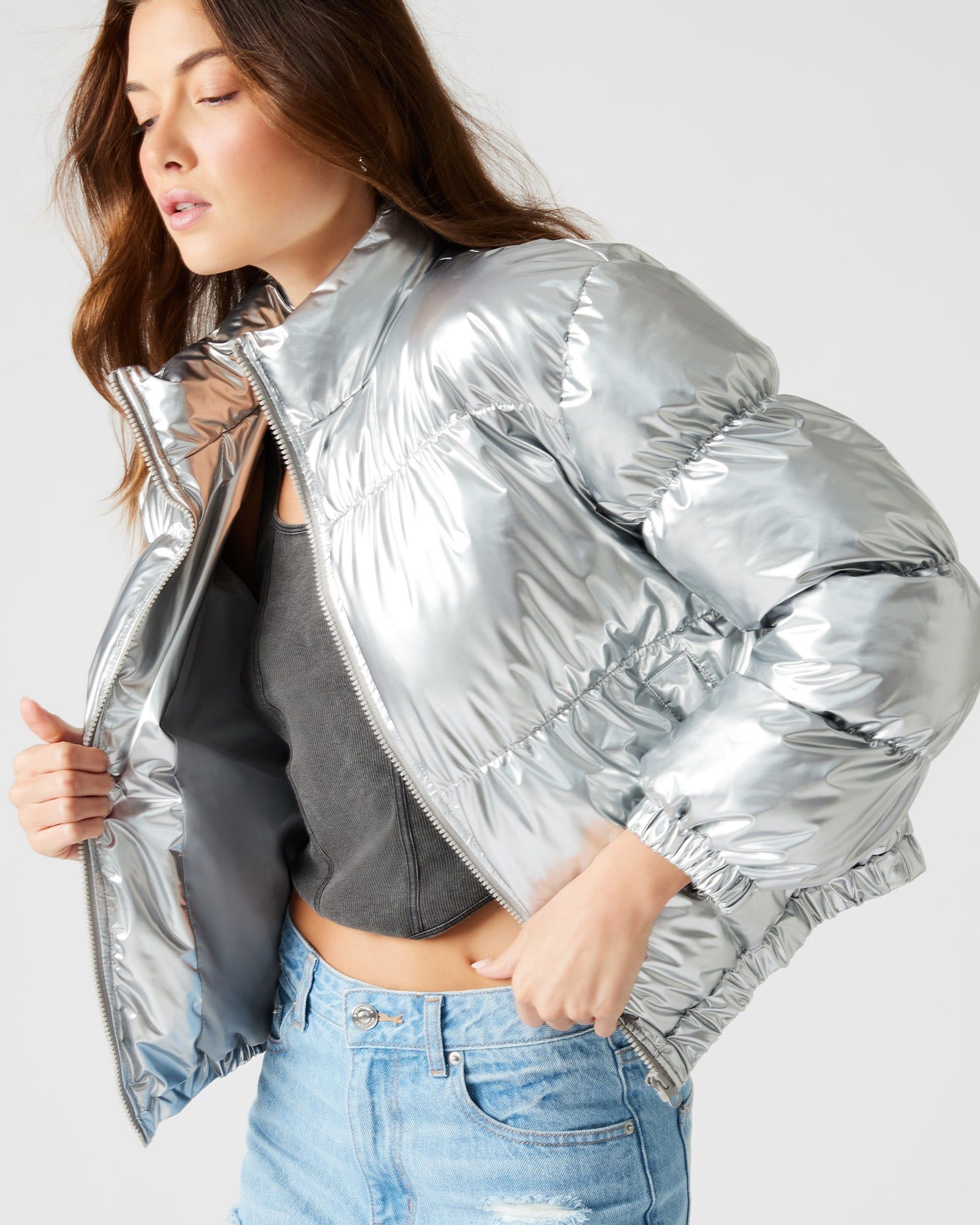 ELLY JACKET SILVER sold by Steve Madden product image thumbnail 3