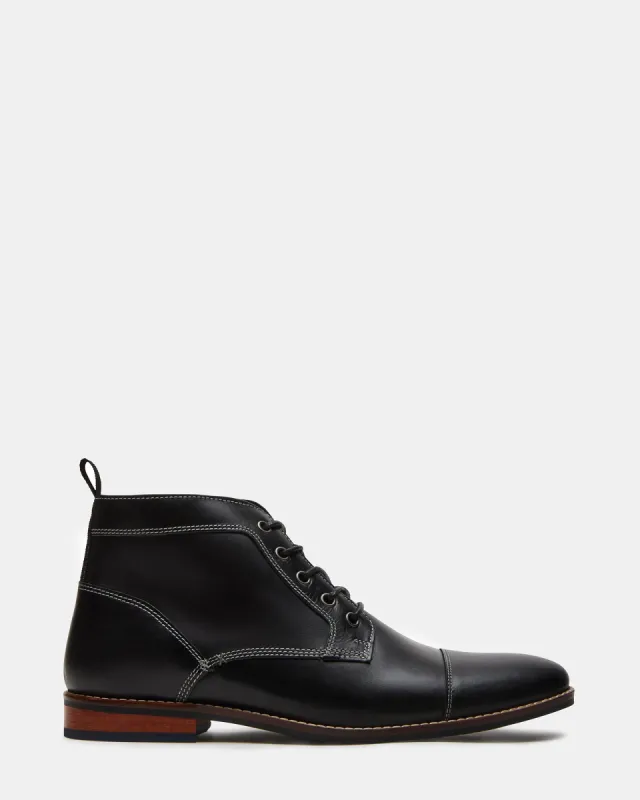 KREW BLACK LEATHER sold by Steve Madden
