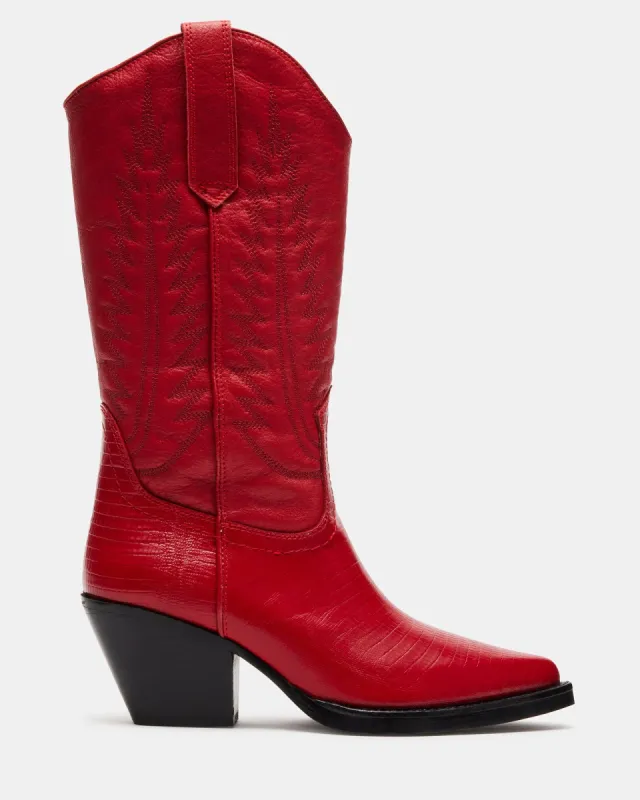 HUNTIN RED LEATHER sold by Steve Madden