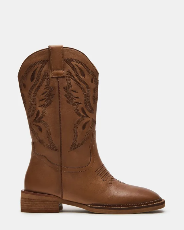 FRONTIER COGNAC LEATHER sold by Steve Madden