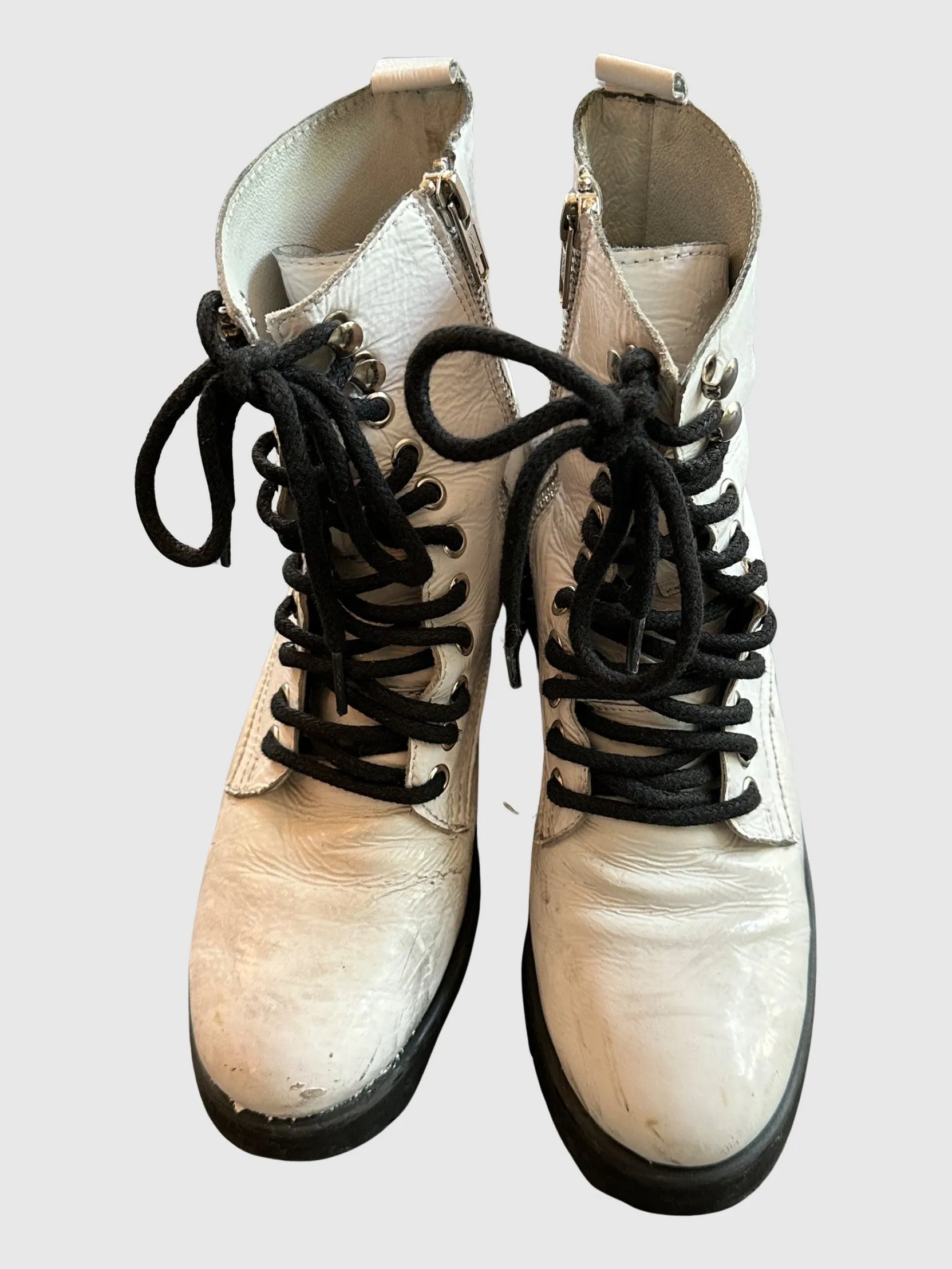 GENEVA WHITE COMBAT BOOTS - SM REBOOTED sold by Steve Madden