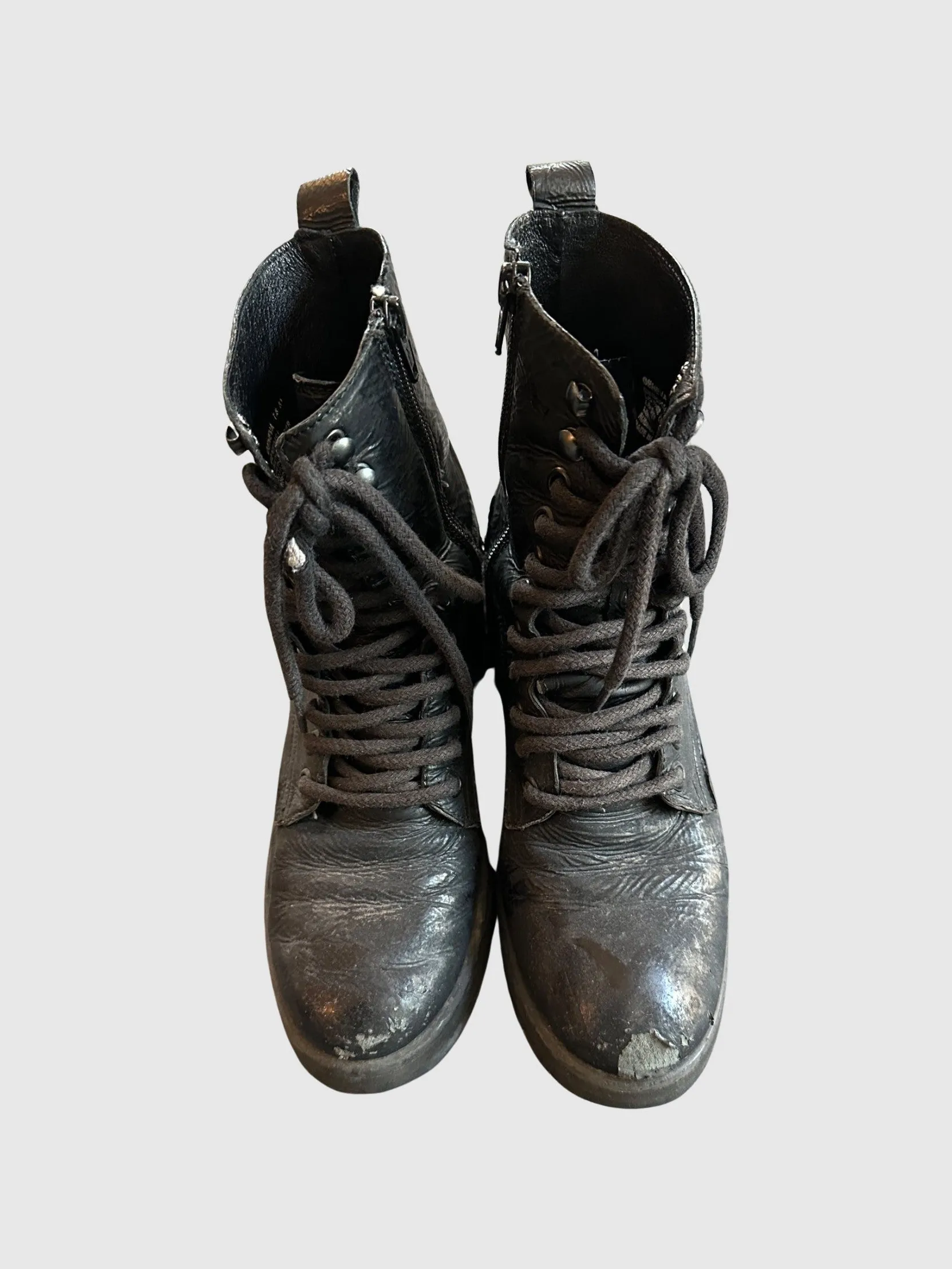 GENEVA BLACK COMBAT BOOTS - SM REBOOTED sold by Steve Madden