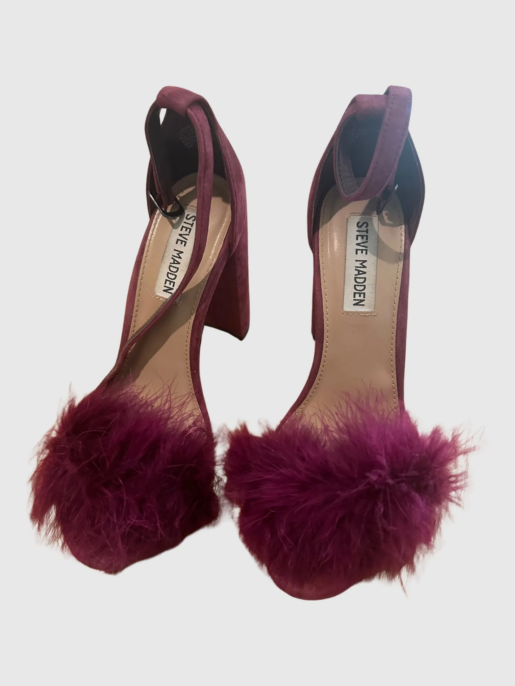 POMPOM SANDALS BURGUNDY - SM REBOOTED sold by Steve Madden