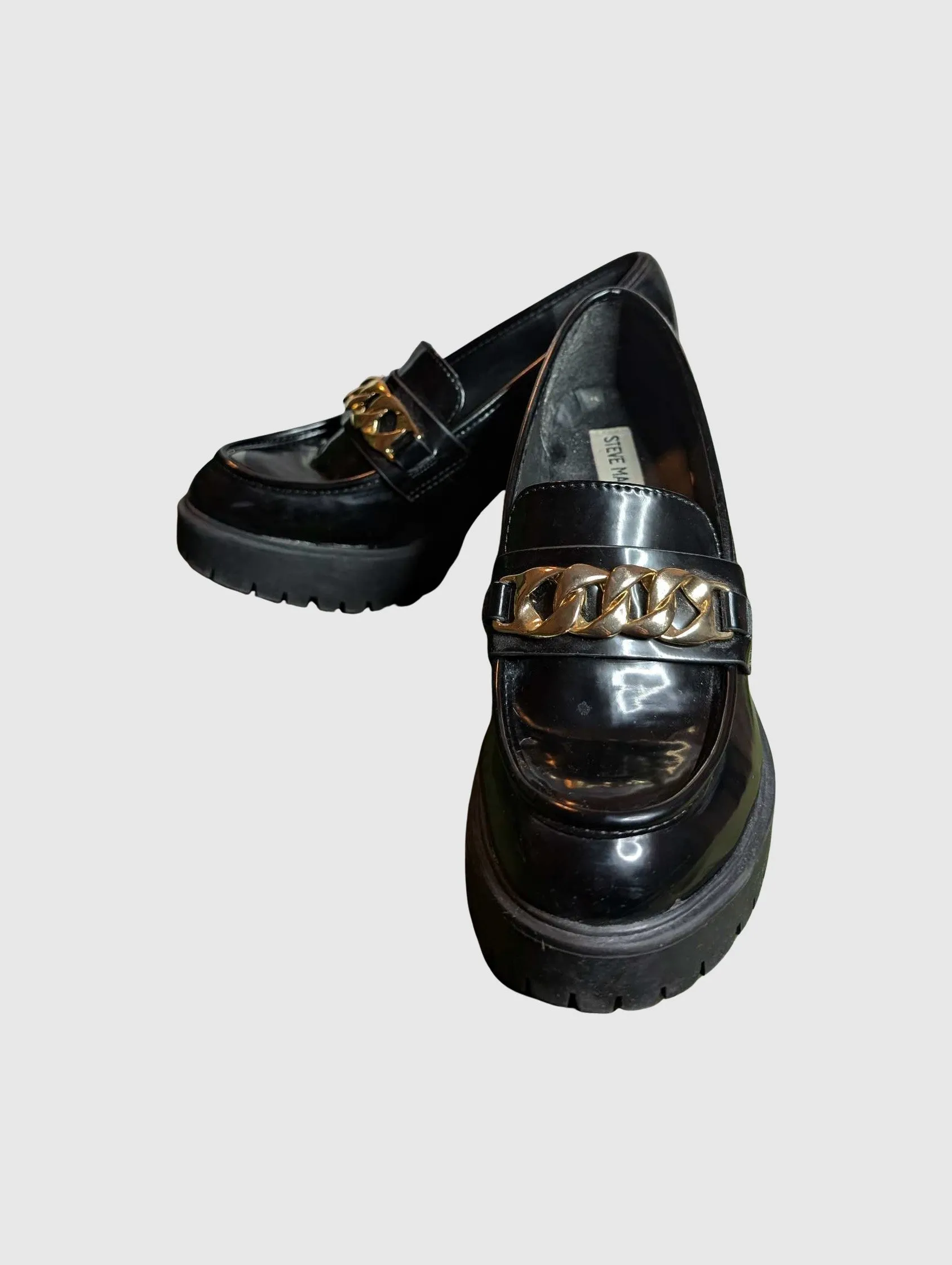 NAKOS CHUNKY HEELED LAOFERS BLACK - SM REBOOTED sold by Steve Madden