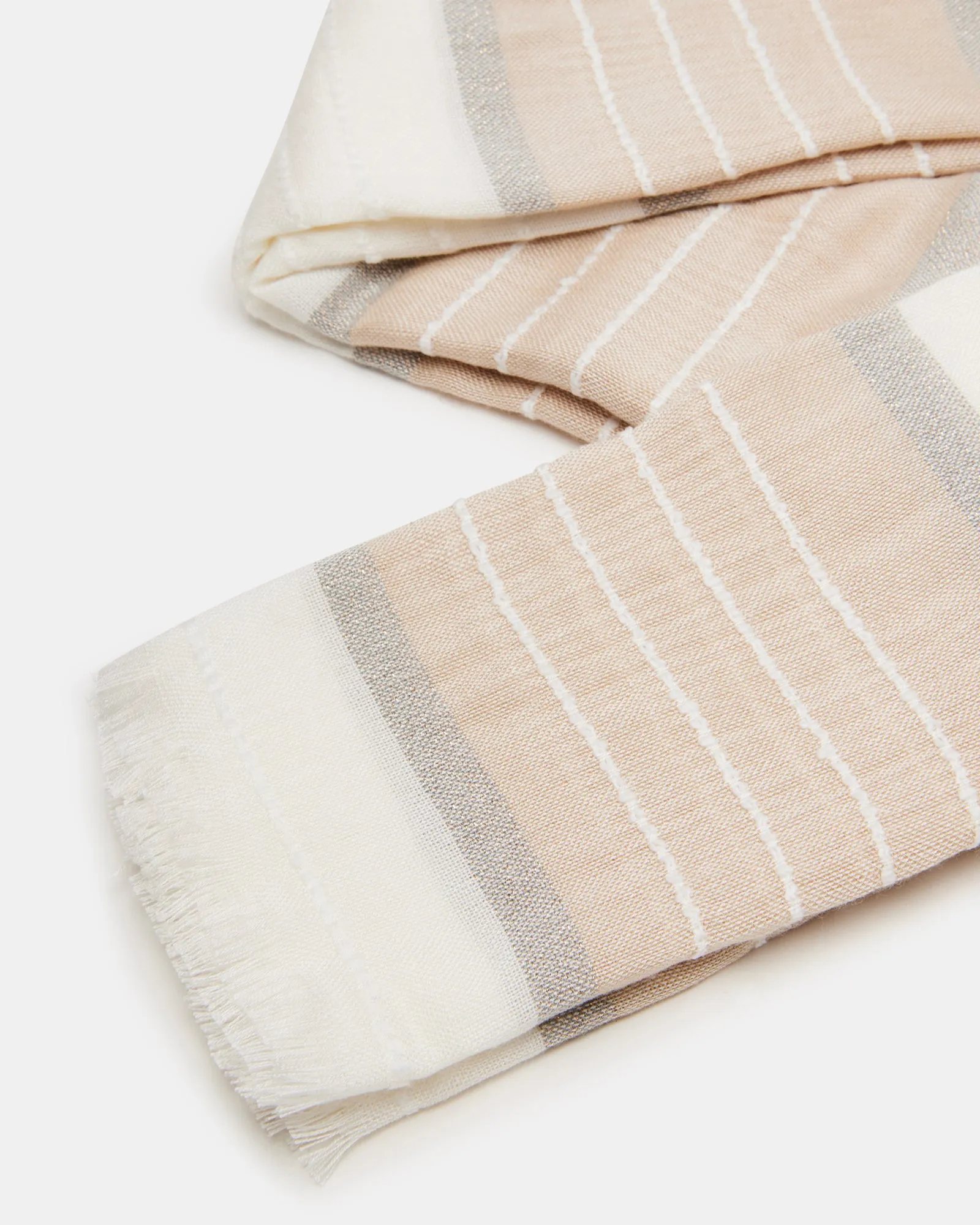 STRIPED OBLONG SCARF NATURAL sold by Steve Madden product image thumbnail 2