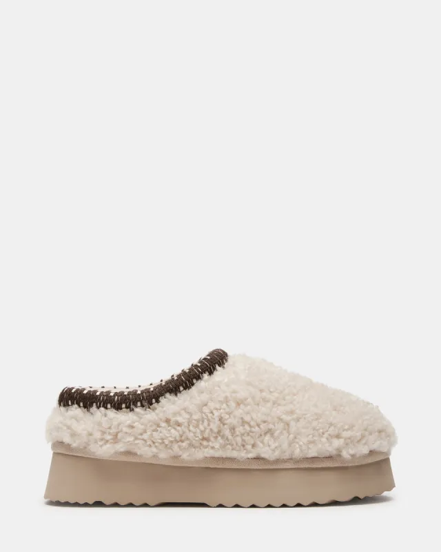 SELENA FAUX SHEARLING NATURAL sold by Steve Madden