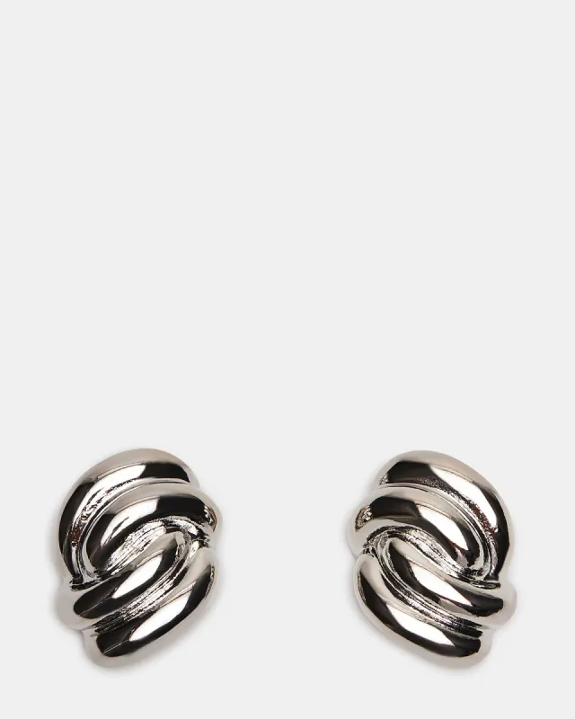 KNOT EARRINGS SILVER sold by Steve Madden