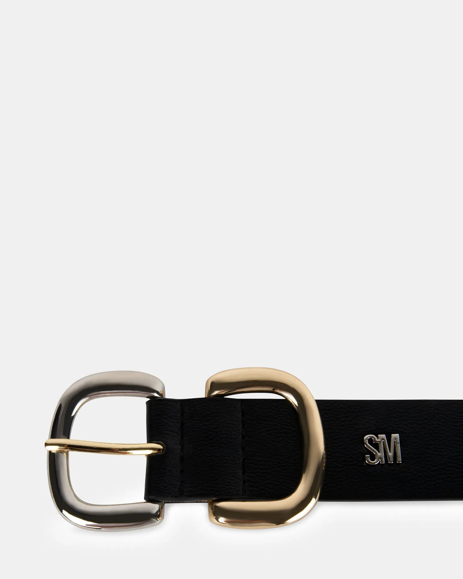 TWO TONE DOUBLE BUCKLE BELT BLACK sold by Steve Madden product image thumbnail 3