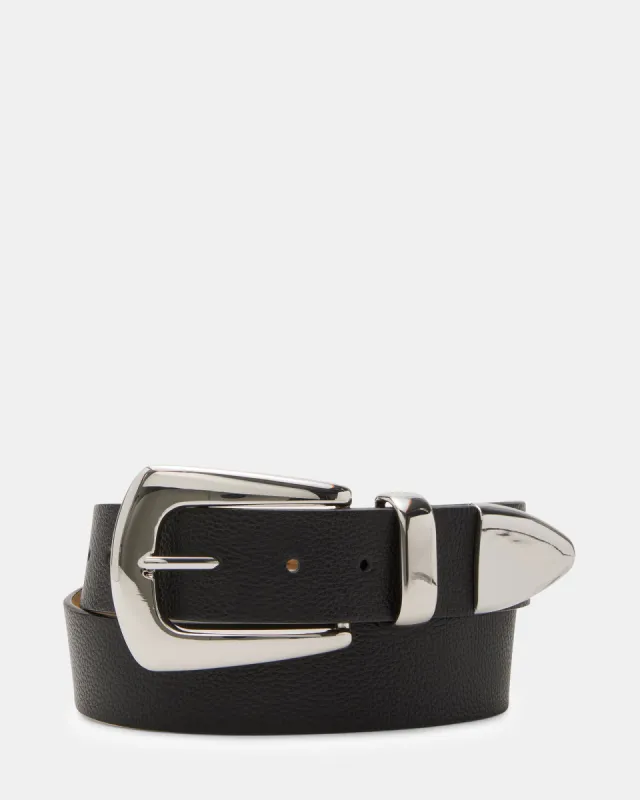 PUFFY 3-PIECE HARDWARE BELT BLACK sold by Steve Madden