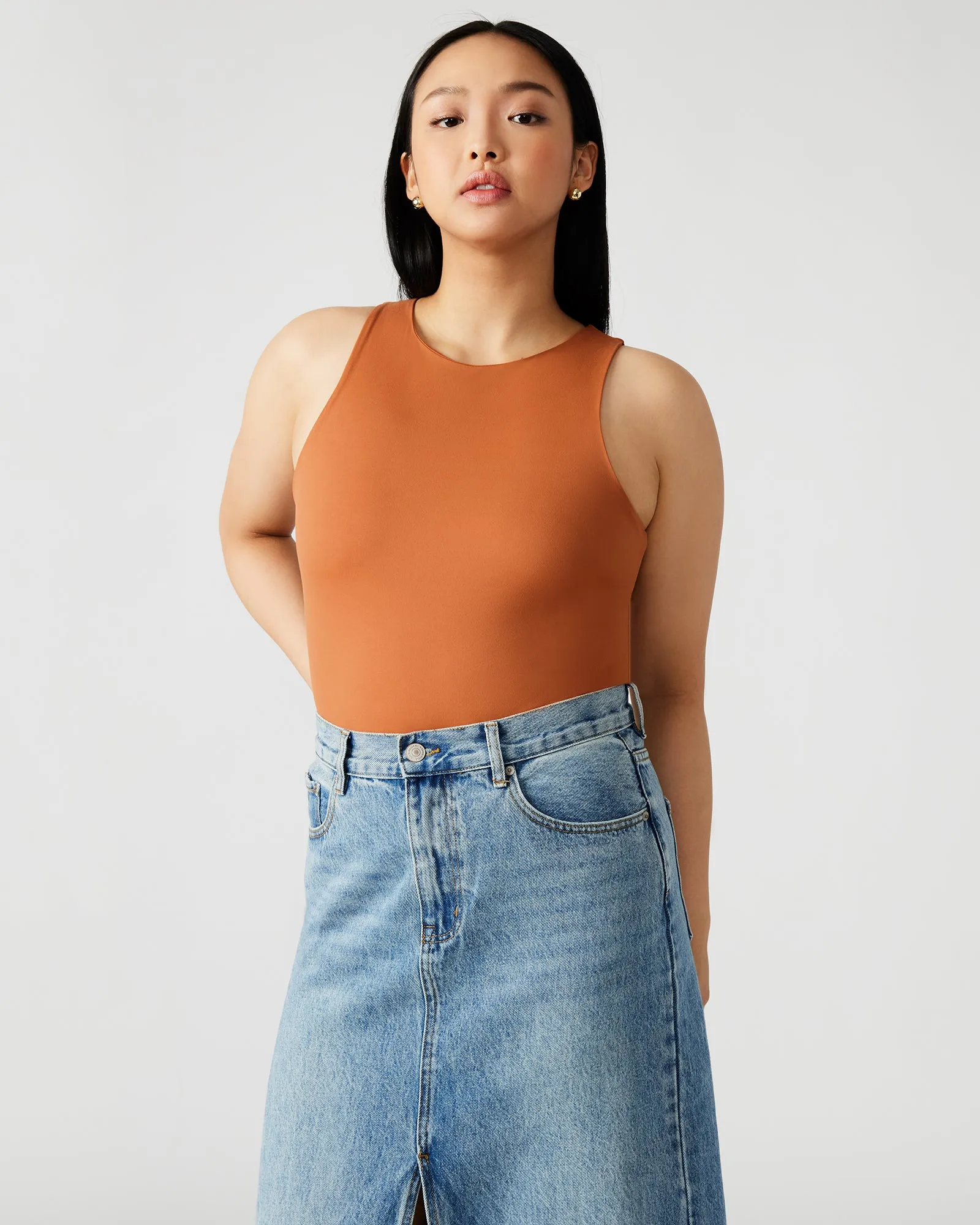 NICO BODYSUIT COGNAC sold by Steve Madden