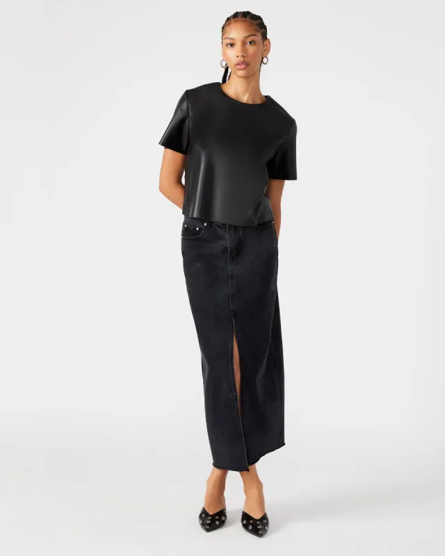 AVANI DENIM SKIRT BLACK sold by Steve Madden