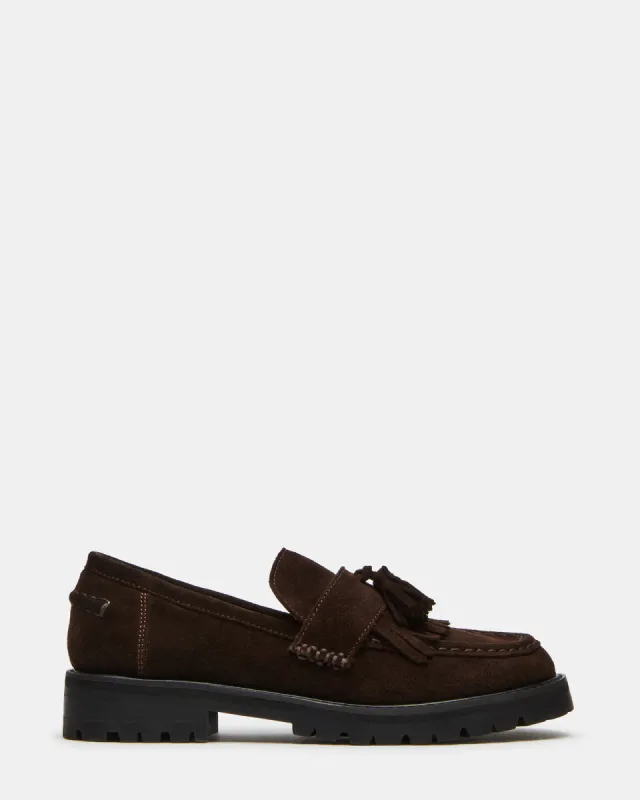 MINKA CHOCOLATE BROWN SUEDE sold by Steve Madden