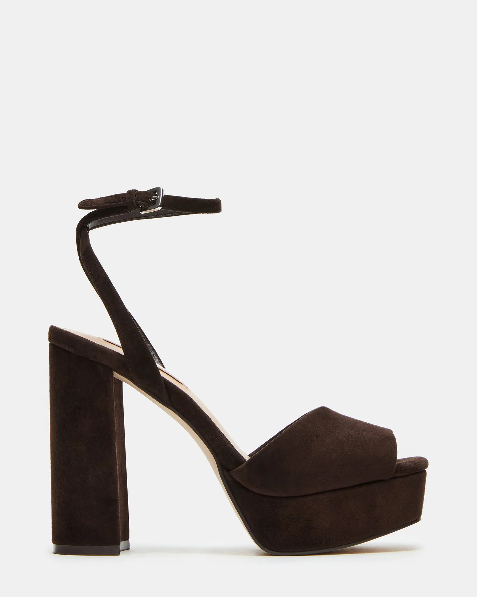 LOURDES CHOCOLATE BROWN SUEDE sold by Steve Madden