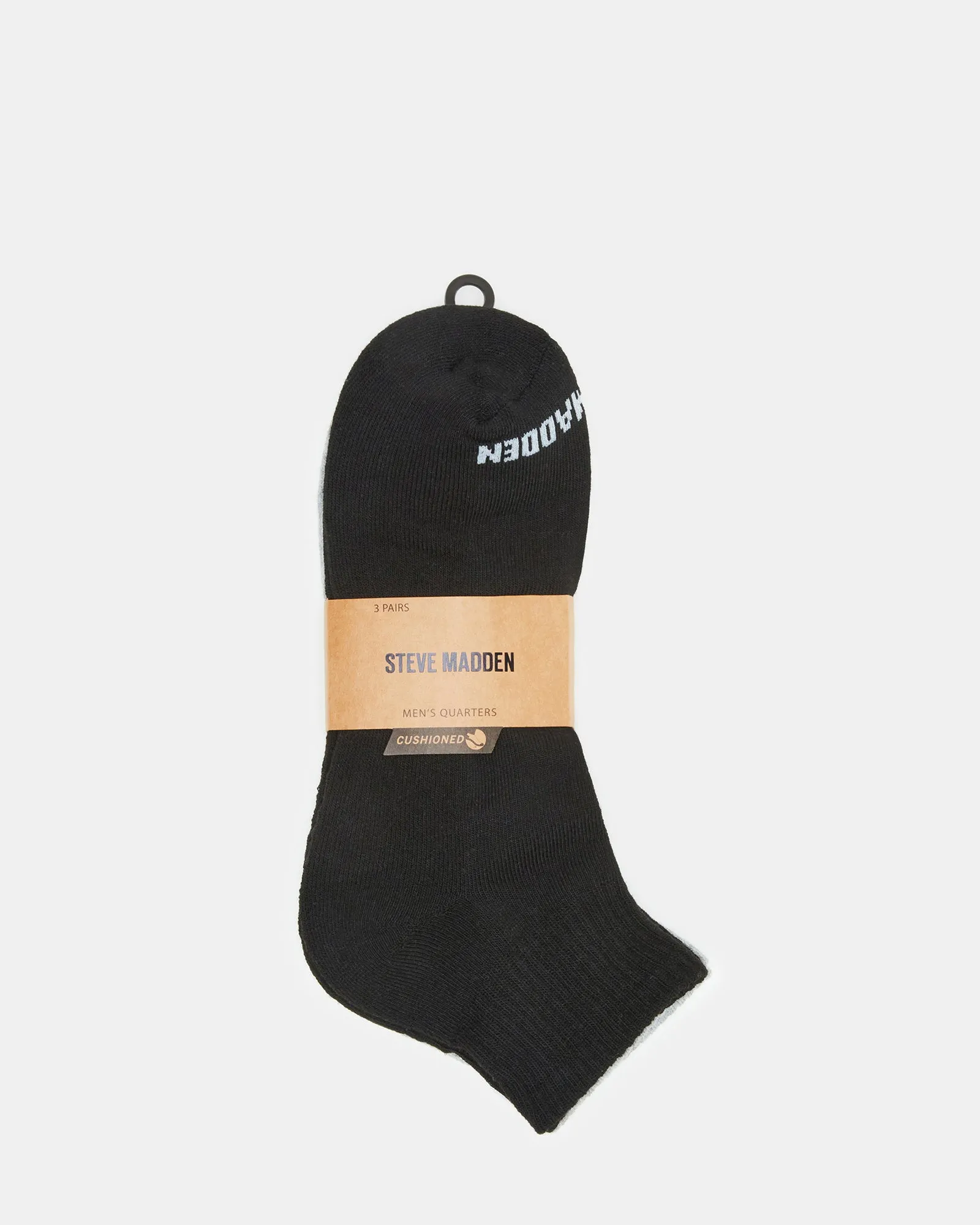 SPORT CUSHION QUARTER SOCKS BLACK/WHITE sold by Steve Madden product image thumbnail 3
