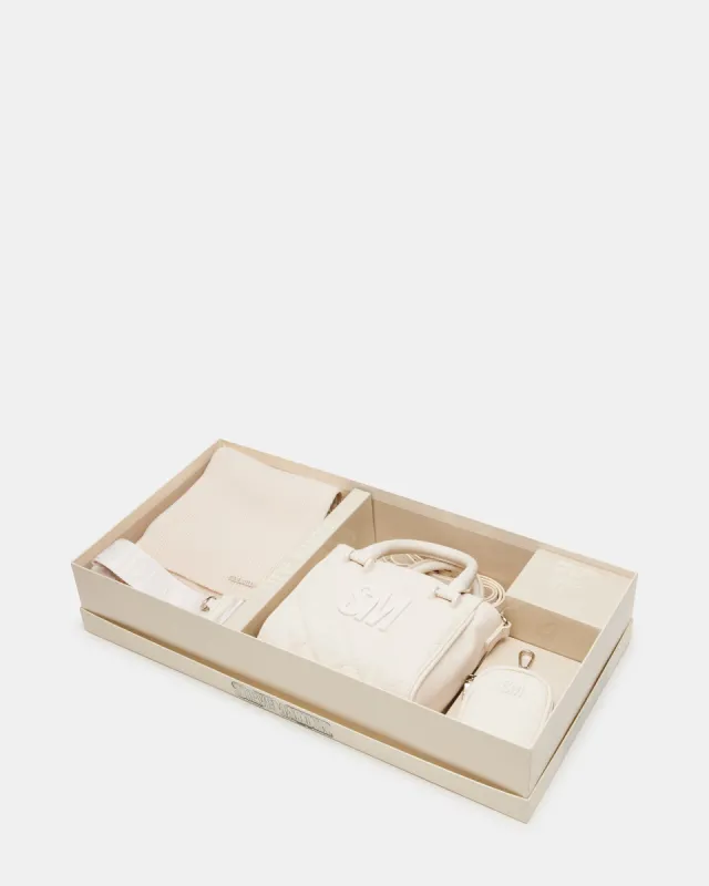HANDBAG AND SCARF GIFT SET CREAM FABRIC sold by Steve Madden