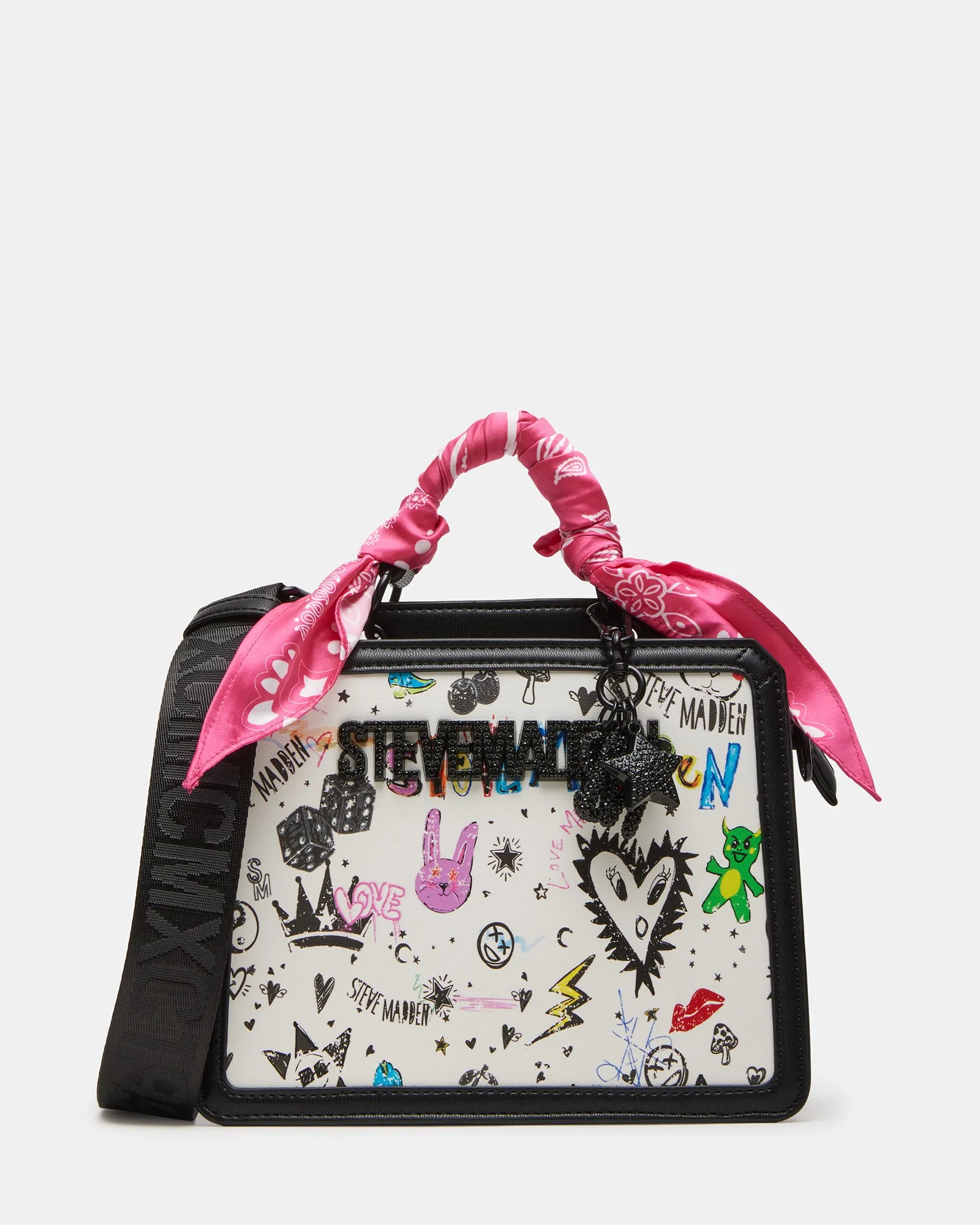 EVELYN BANDANA BAG BLACK MULTI sold by Steve Madden