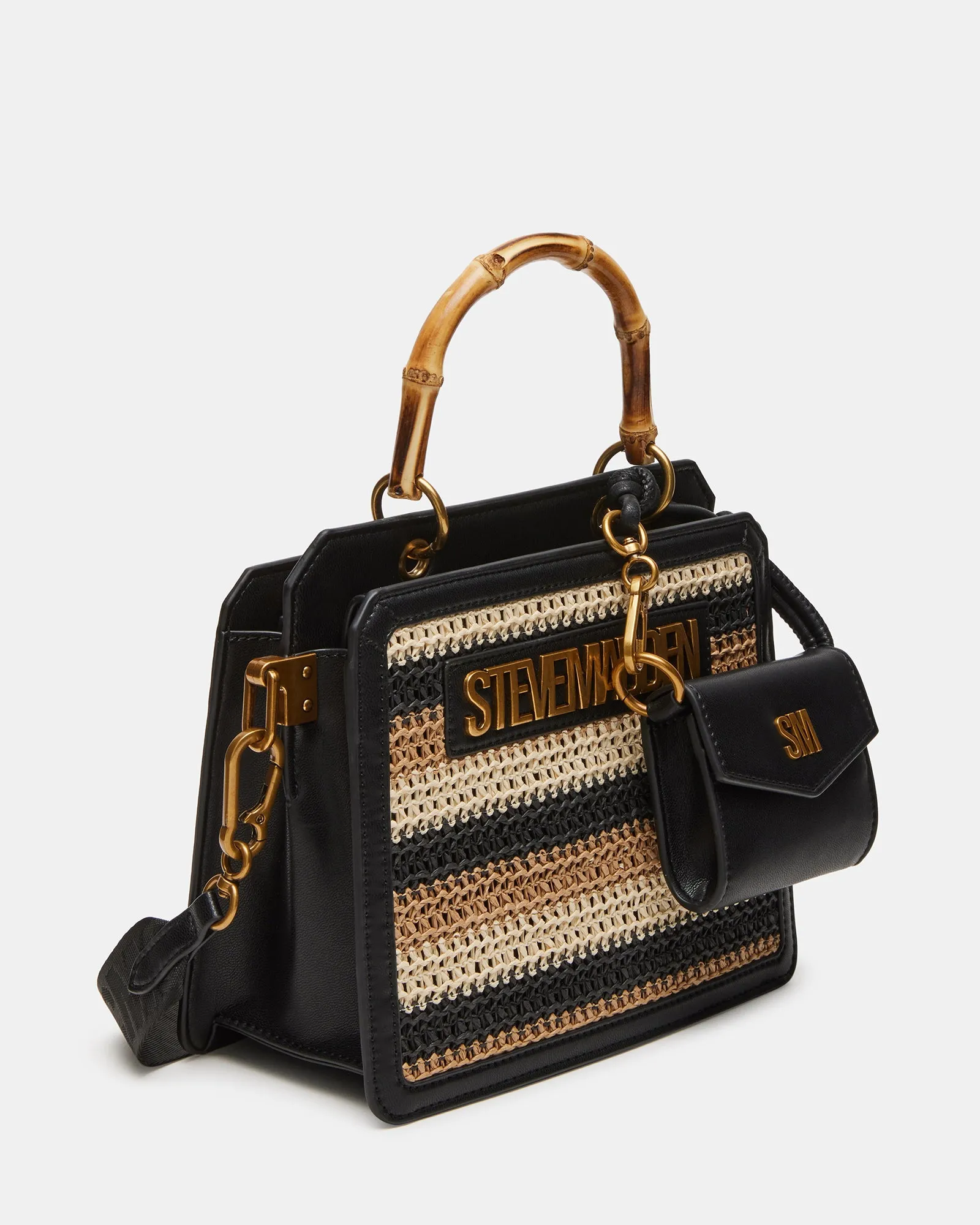 EVELYN BEACHY BAG BLACK/TAN sold by Steve Madden product image thumbnail 3