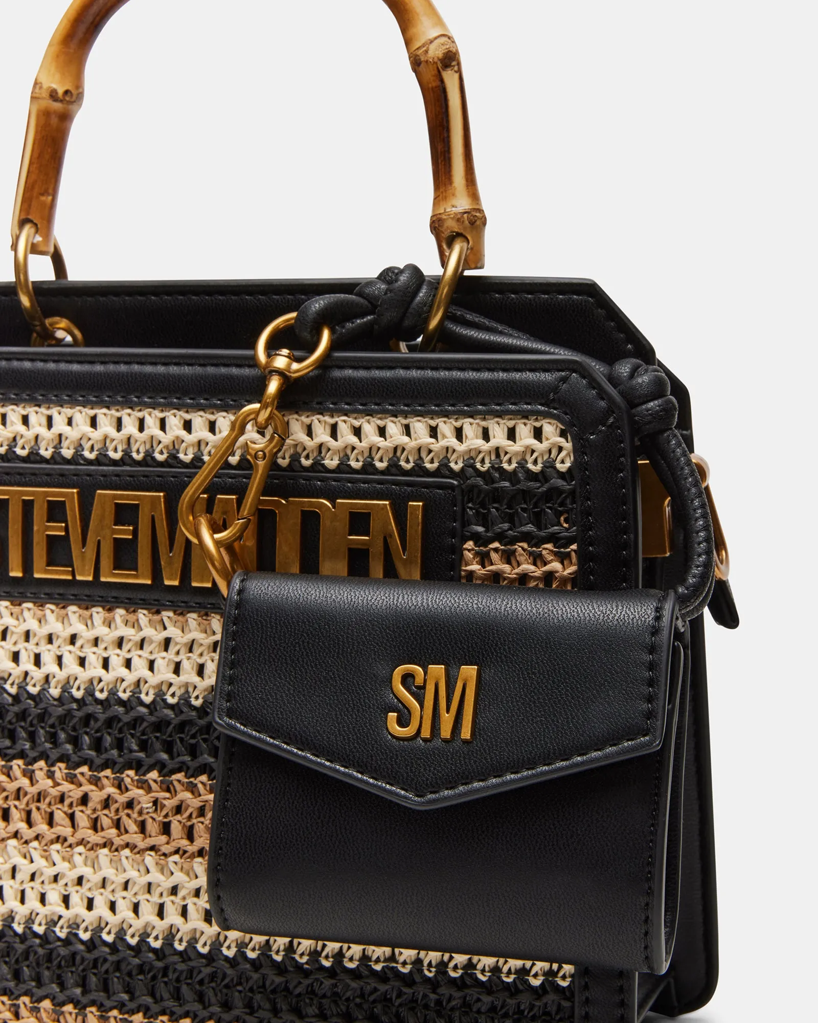 EVELYN BEACHY BAG BLACK/TAN sold by Steve Madden product image thumbnail 2