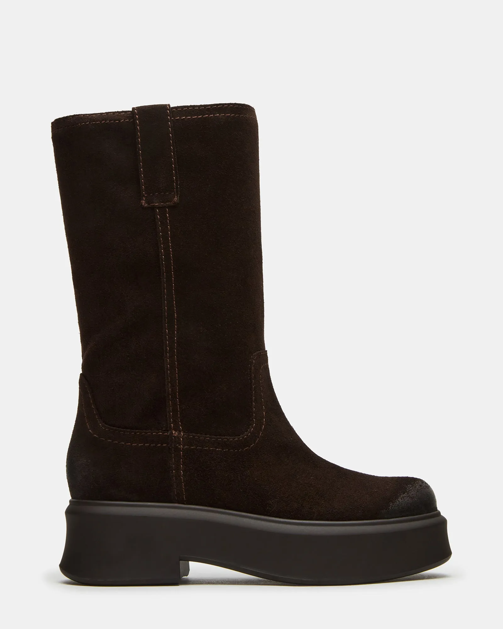 JOSELYN CHOCOLATE BROWN SUEDE sold by Steve Madden