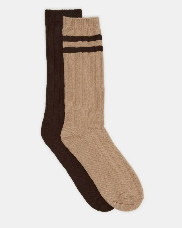 BOOT SOCKS TAN/MULTI sold by Steve Madden