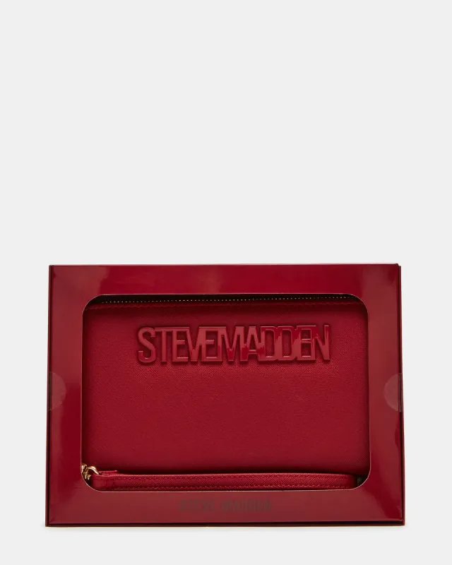 EVELYN WALLET GIFT SET RED sold by Steve Madden