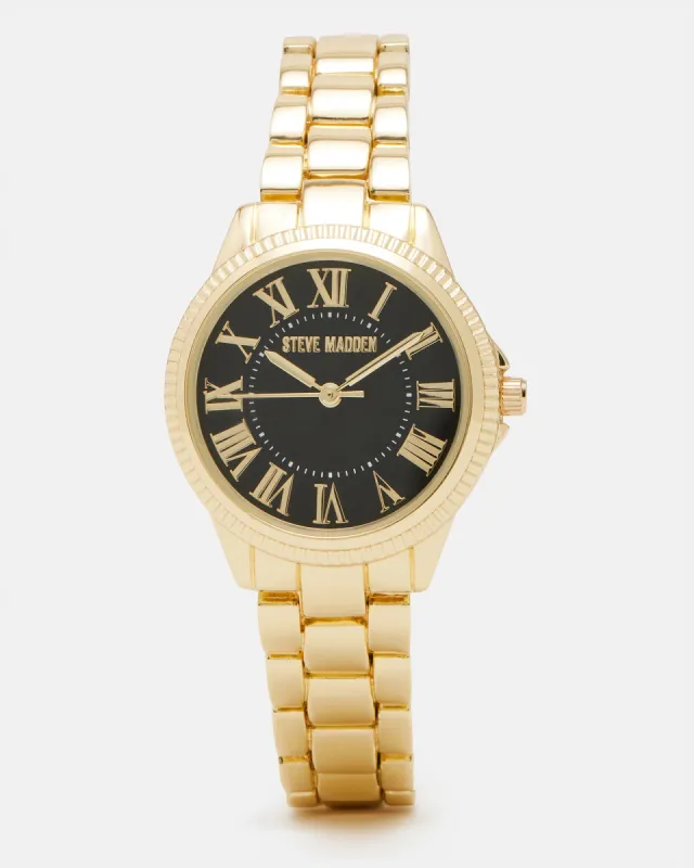 CLASSIC STATEMENT WATCH BLACK/GOLD sold by Steve Madden