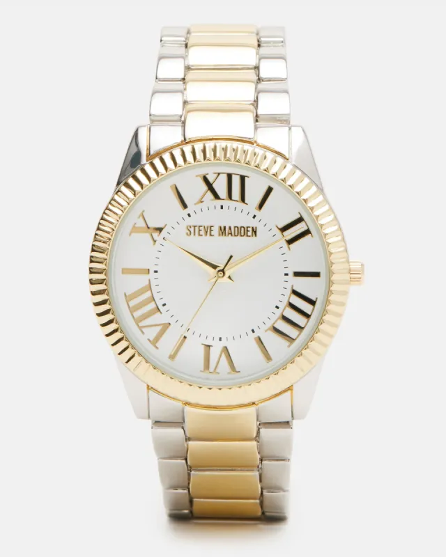 CLASSIC STATEMENT WATCH SILVER MULTI sold by Steve Madden