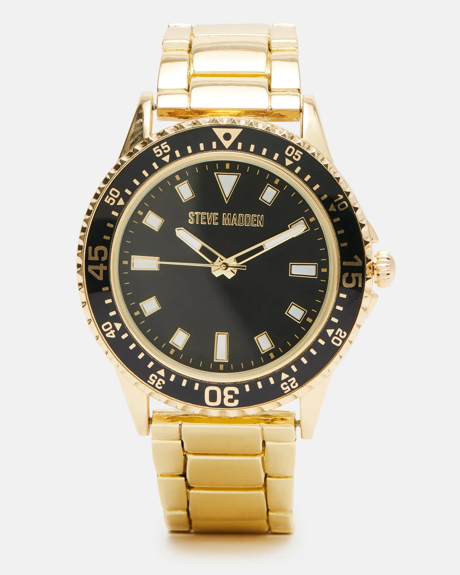 MEN'S CLASSIC WATCH BLACK/GOLD sold by Steve Madden