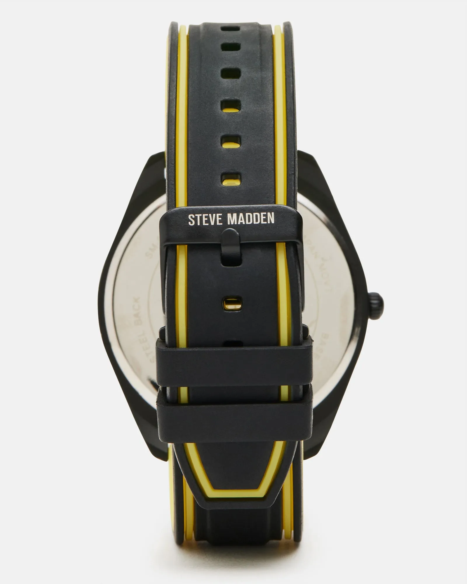 MEN'S SILICONE WATCH BLACK/YELLOW sold by Steve Madden product image thumbnail 3