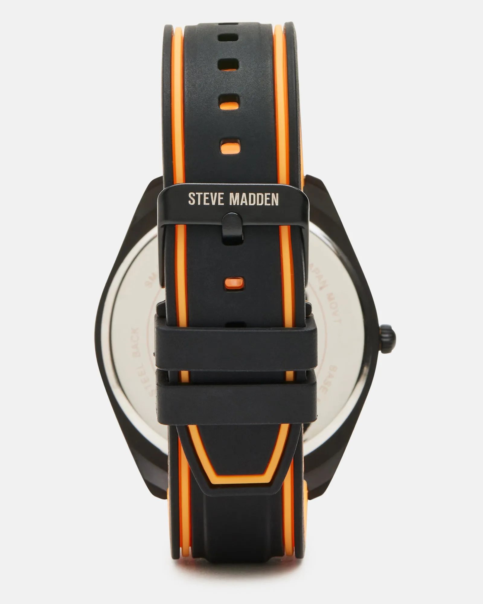 MEN'S SILICONE WATCH BLACK/ORANGE sold by Steve Madden product image thumbnail 3