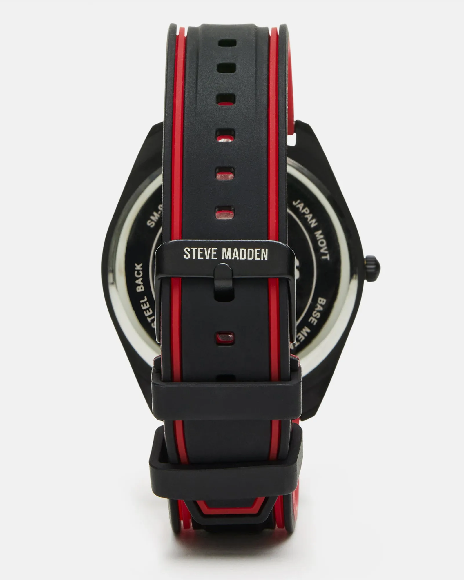 MEN'S SILICONE WATCH BLACK/RED sold by Steve Madden product image thumbnail 3
