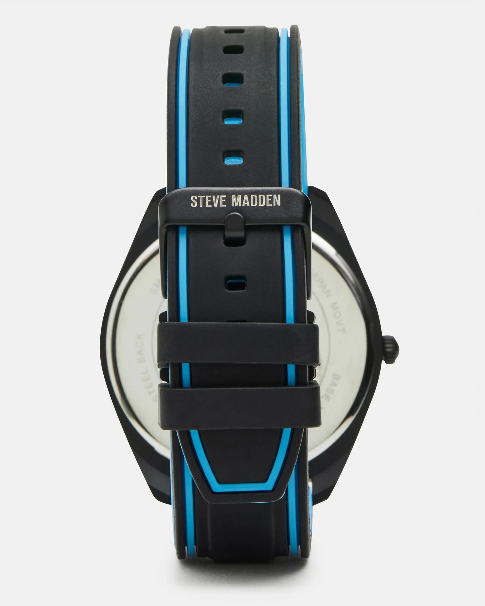 MEN'S SILICONE WATCH BLACK/BLUE sold by Steve Madden product image thumbnail 3
