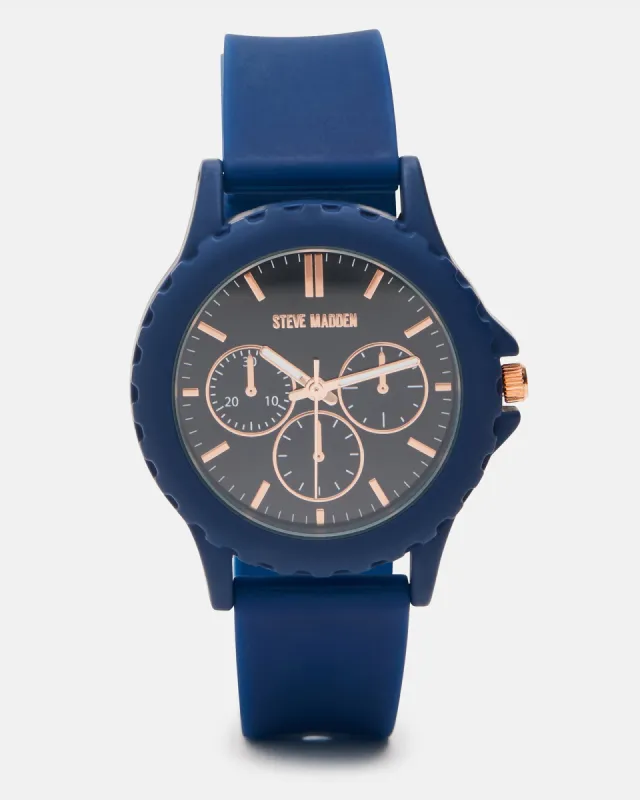 SILICONE WATCH NAVY sold by Steve Madden