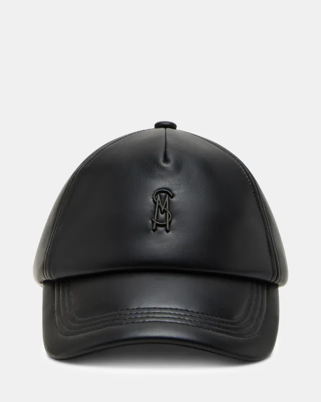 FAUX LEATHER PUFFER BASEALL CAP BLACK sold by Steve Madden