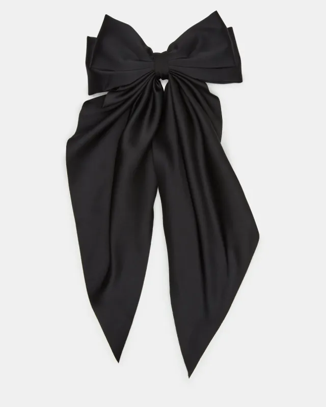 SATIN HAIR BOW BLACK made by Steve Madden