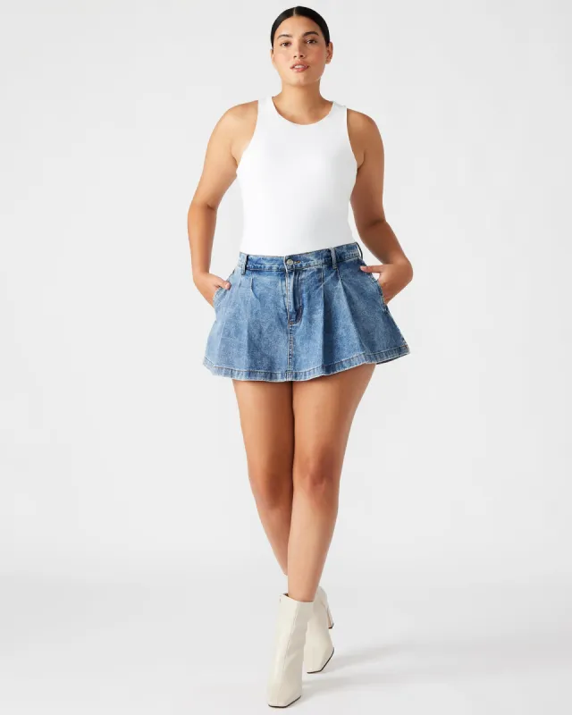 MARLOWE MEDIUM DENIM SKORT sold by Steve Madden
