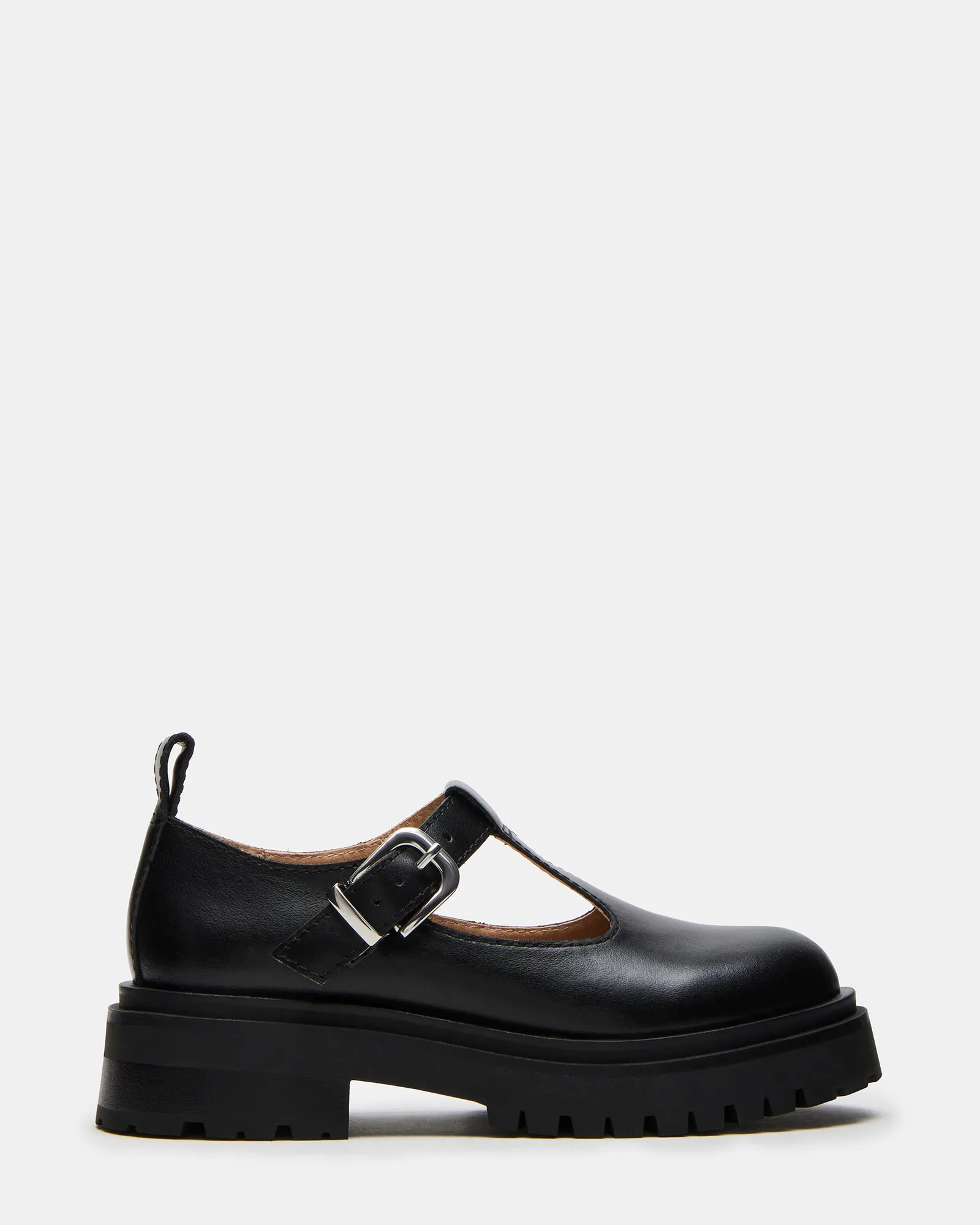 LUCIE BLACK LEATHER sold by Steve Madden