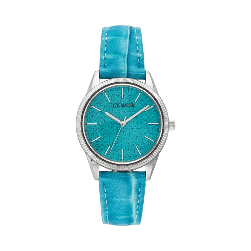 ELEGANT EMBOSSED WATCH TURQUOISE sold by Steve Madden