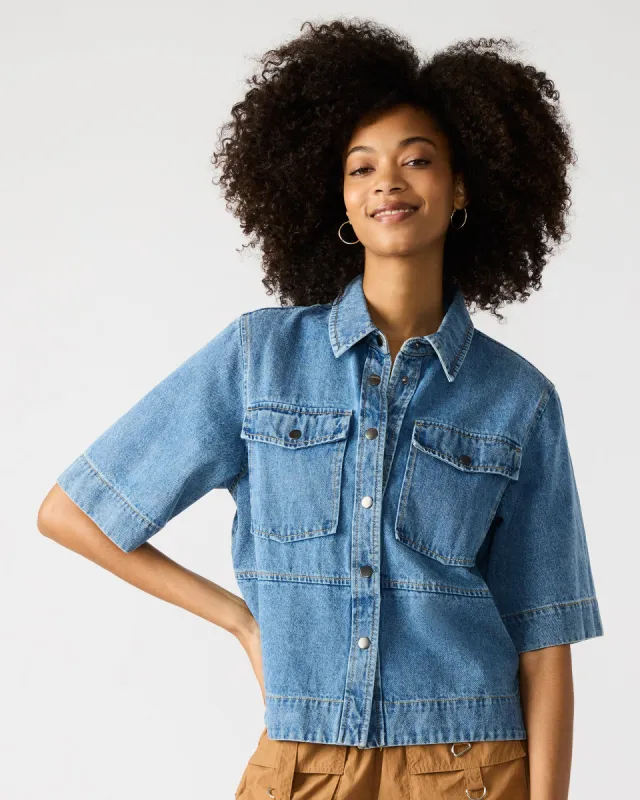 ELIANA DENIM TOP sold by Steve Madden