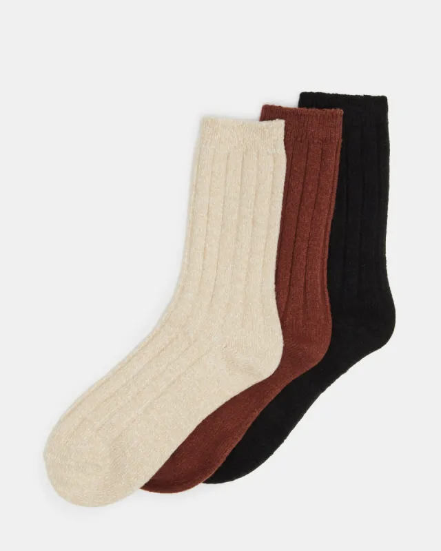 3 PACK BOOT SOCKS TAN MULTI sold by Steve Madden