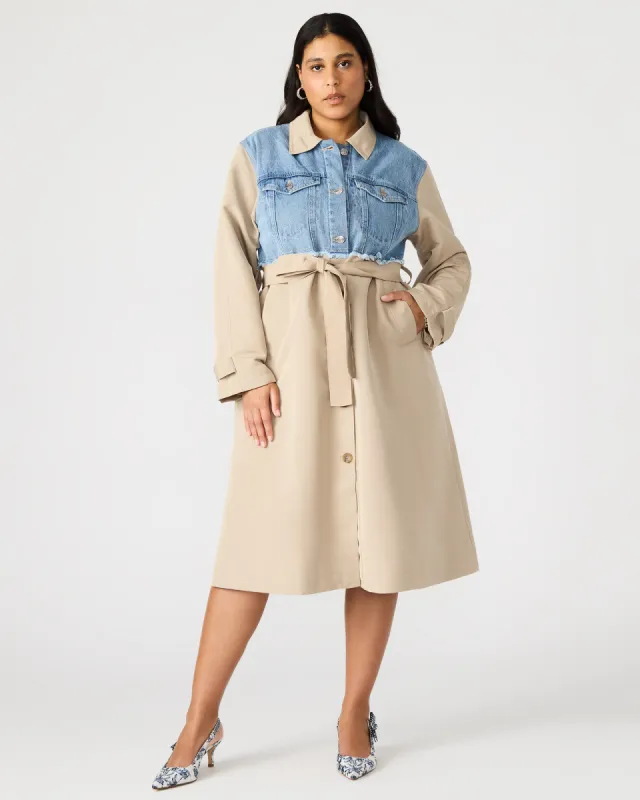 SORAYA COAT DENIM MULTI made by Steve Madden