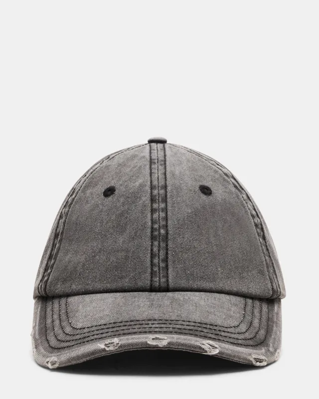 DISTRESSED BASEBALL CAP BLACK sold by Steve Madden